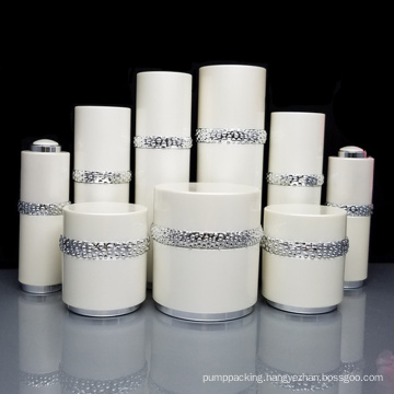 30g 50g 30ml 50ml 100ml In Stock Set White Empty Plastic Lotion Bottle Acrylic Cream Jar Set for Cosmetic Pacakaging